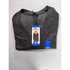 Buffalo David Bitton Women's Pullover Soft Cozy V Neck Sweater Black Size L